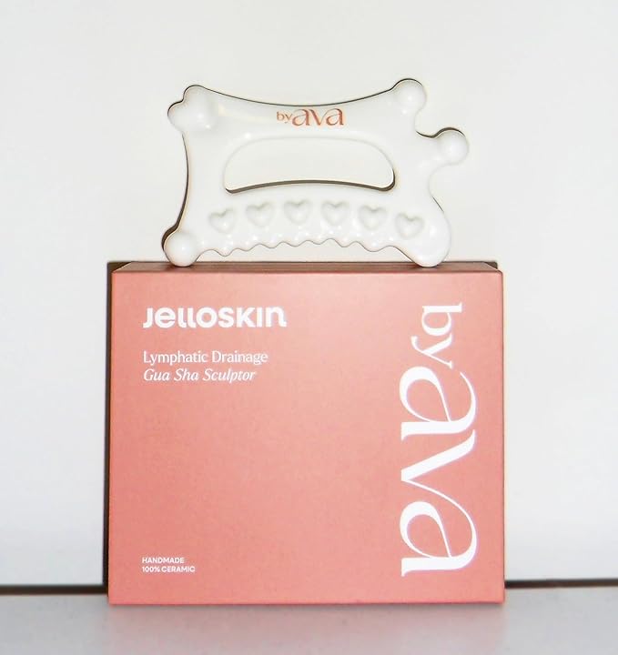 Gua Sha Jelloskin Lymphatic Massage Tool | Ceramic GuaSha for Face & Body Massage Tool | Patented Design for Lymphatic Drainage, Face Lift & Muscle Relief Body Massager-HomvellaHome