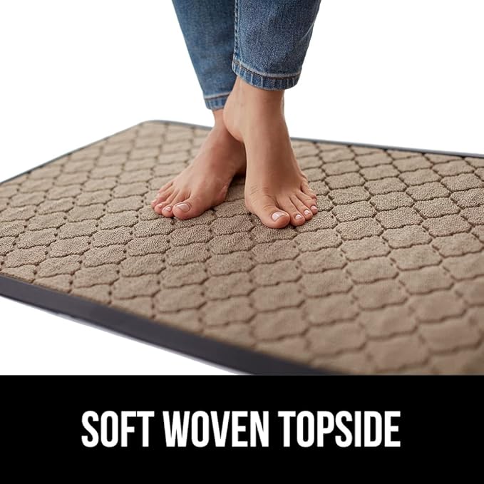 GORILLA GRIP 100% Waterproof All-Season WeatherMax Doormat, 60x24, US Designed Natural Rubber, Stain and Fade Resistant, Low Profile Indoor Outdoor Door Mats, Easy Clean Patio Mat, Latte Quatrefoil-HomvellaHome