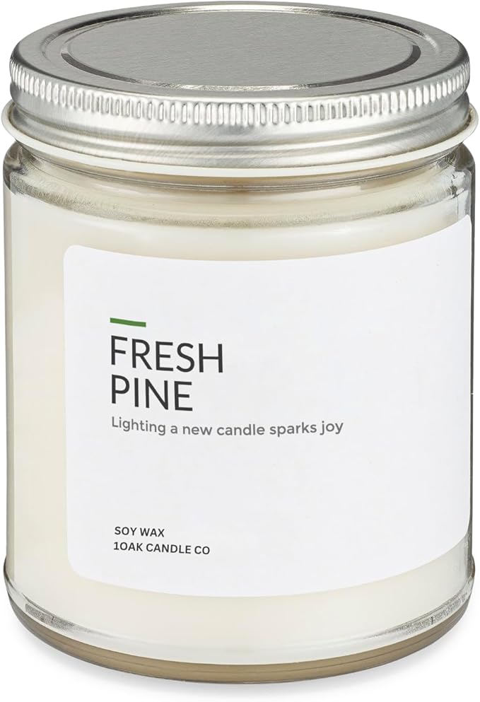 1OAK Soy Wax Candles (Fresh Pine) - Pine Candle - Soy Candles for Home Scented - Long Burning Premium - Hand-Poured (7oz.)-HomvellaHome