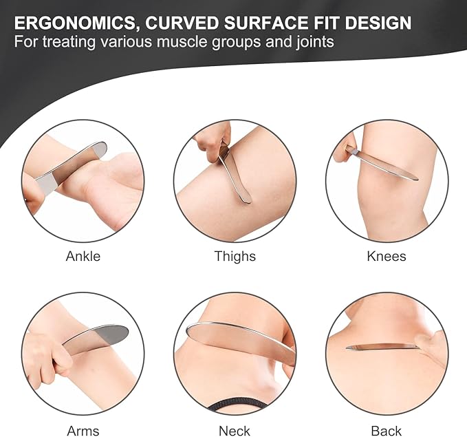 Guasha Massage Tool, Grade Stainless Steel Scraping Tool for Soft Tissue Upgrade Physical Therapy Stuff,Used for Back, Legs, Arms,Neck,Shoulder, Gua sha Tool-HomvellaHome