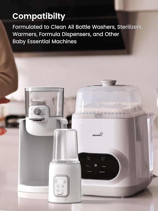 GROWNSY Descaling Tablets Descaler, 24 Descaling Tablets Compatible with Momcozy, Baby Brezza Bottle Washer, Effective for Bottle Washer, Warmer, Sterilizer, Formula Maker-HomvellaHome