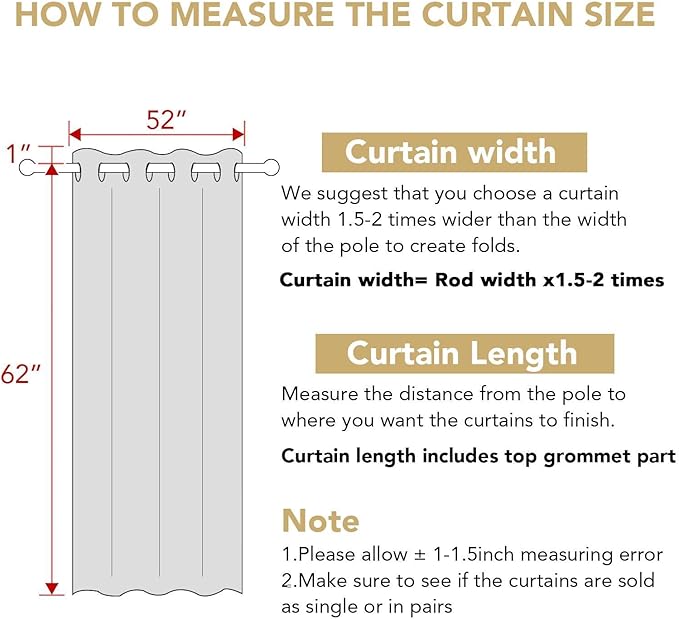 H.VERSAILTEX Blackout Window Curtain Panels Thermal Insulated Room Darkening Solid Grommet Curtains/Drapes for Bedroom Privacy Protection (Set of 2 Panels,52 by 63 Inch Long, Macchiato)-HomvellaHome