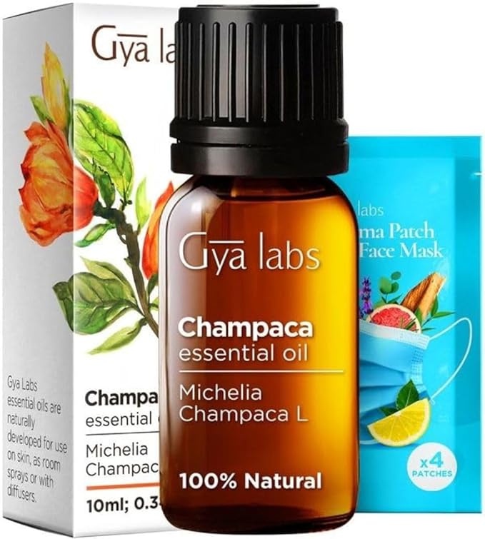 Gya Labs Champaca Essential Oil for Diffuser - 0.34 Fl Oz - 100% Pure Natural Champaca Oil for Skin, Hair, DIY Aroma Candle Making Scent-HomvellaHome