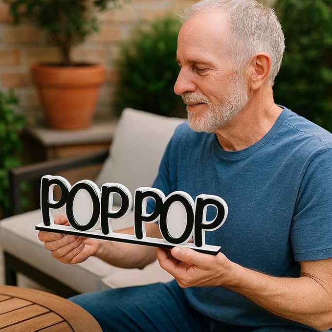 Gift for PopPop, Picture frame for Grandpa, Grandpa picture frame, Pop Pop picture frame, Gift for new papa, Grandparent photo frame (PopPop)-HomvellaHome