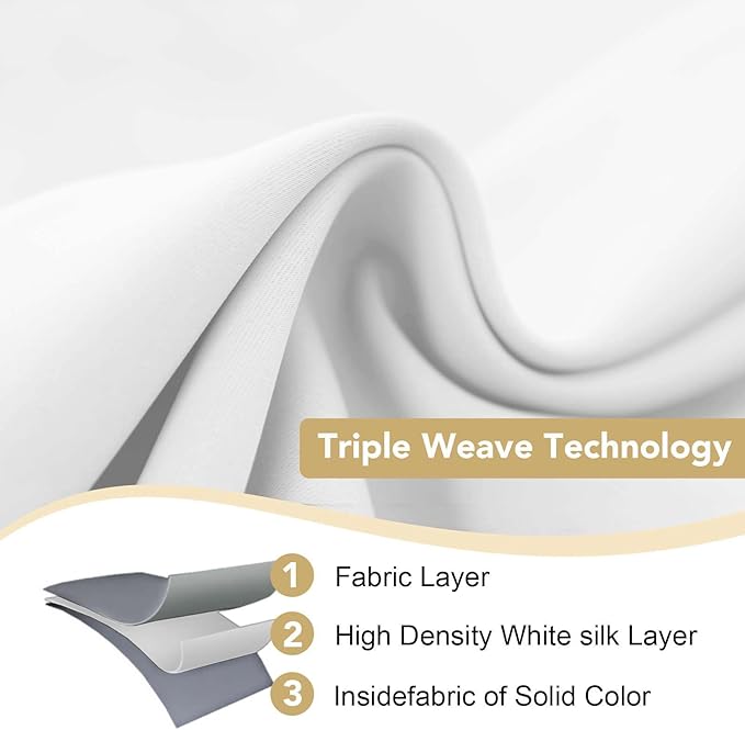 H.VERSAILTEX Thermal Insulated Room Darkening White Curtains for Bedroom/Living Room - Classic Grommet Top (2 Panels, White, 52 Inch by 45 Inch)-HomvellaHome