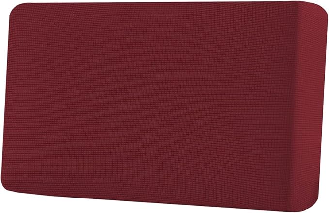 H.VERSAILTEX Super Stretch Individual Seat Cushion Covers Sofa Covers Couch Cushion Covers Slipcover Sets Thick Jacquard Textured Twill Fabric (1 Piece Loveseat Cushion Cover, Burgundy Red)-HomvellaHome