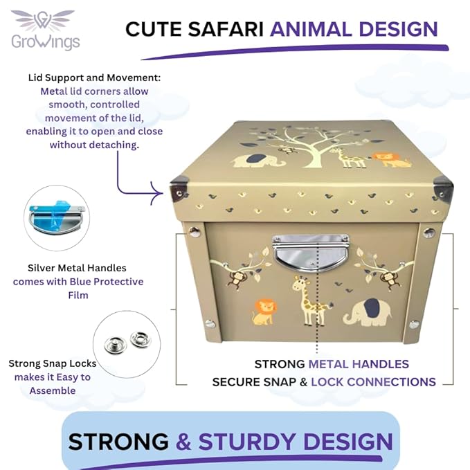 GroWings Baby Keepsake Box - Large Memory Storage for Newborns, Suitable for Boys and Girls, Strong, Durable, and Collapsible Gifts-HomvellaHome