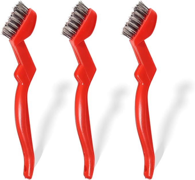 GOLDEN SMILE 3-Pack Heavy-Duty Stainless Steel Wire Brushes – 7" Ultra-Stiff 5x29 Grid (40% Denser Bristles) – Resists Bending, Rust & Grime Blaster for Industrial Cleaning-HomvellaHome