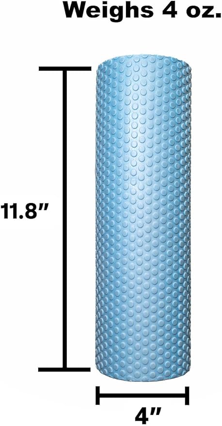 11.8 Inch Medium Density Foam Massage Roller - Light Blue Trigger Point Massage Roller for Deep Tissue Excercise, Massage and Recovery by GolgiStim-HomvellaHome