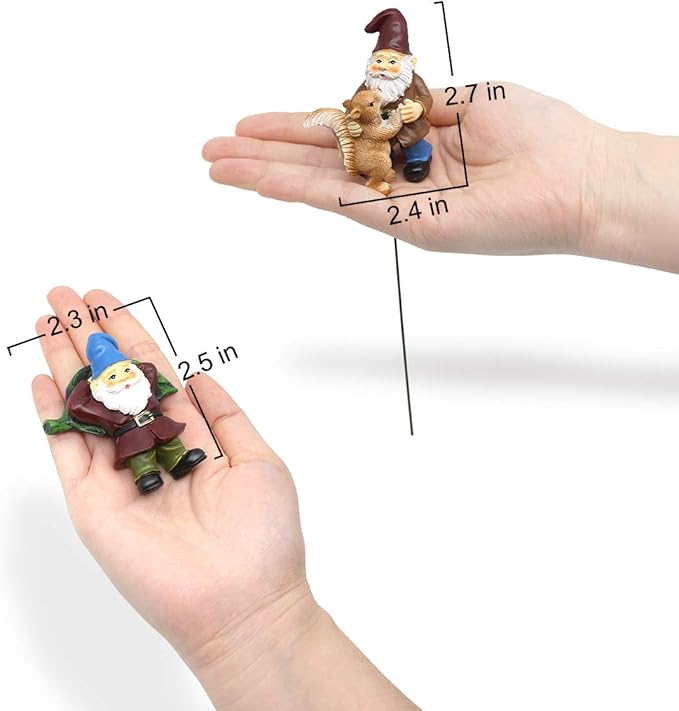 Garden Miniature Gnomes Set of 5PCS,Happy Life Gift for Outdoor Fairy Garden Yard Lawn Décor-HomvellaHome