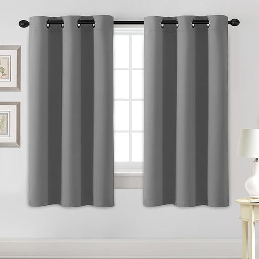 H.VERSAILTEX Blackout Curtains for Bedroom Thermal Insulated Room Darkening Living Room Curtains 63 Inch Long Grommet Privacy Protection Window Curtain Panels/Drapes for Nursery,2 Panels,Grey-HomvellaHome