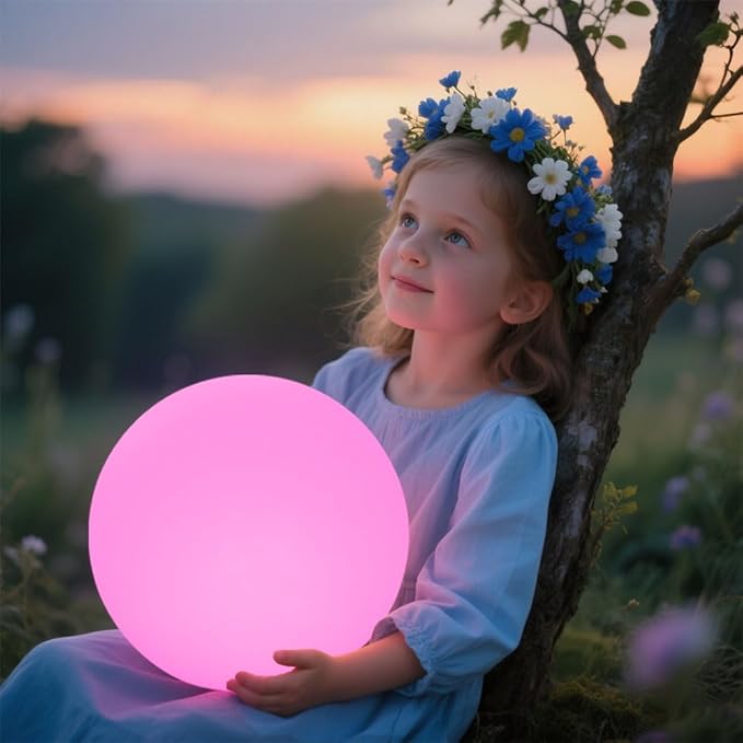 10 In LED Globe Light w/Remote, 16 RGB Colors 4 Modes & 8 Dimmable Brightness LED Ball Light Sphere Lamp, Rechargeable Orb Night Light Waterproof Outdoor Globe Lamp for Home/Yard/Lawn/Party/Pool Decor-HomvellaHome