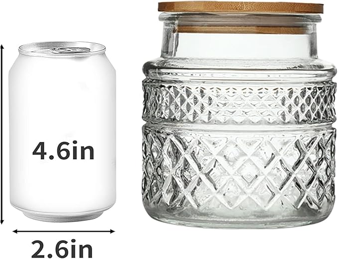 Glass Storage Jar, 38 FL OZ, Food Canisters with Bamboo Lid, Kitchen Containers Decorative Airtight Glass Jars For Cereal Nuts Snack Candy Cookies Coffee Tea-HomvellaHome