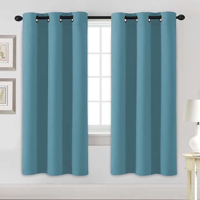 H.VERSAILTEX Blackout Curtains for Bedroom Thermal Insulated Room Darkening Living Room Curtains 72 Inch Long Grommet Privacy Protection Window Curtain Panels/Drapes for Nursery, 2 Panels, Storm Blue-HomvellaHome