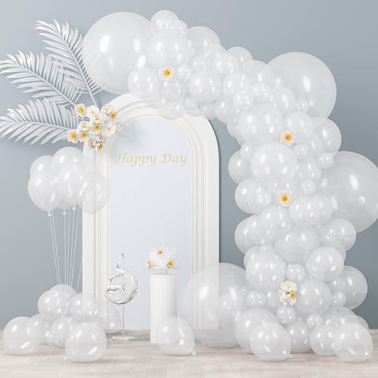 130pcs Clear Balloons Different Sizes 18" 12" 10" 5" Transparent Latex Balloon Garland Arch Kit for Birthday Baby Shower Graduation Wedding Gender Reveal Anniversary Party Decorations-HomvellaHome