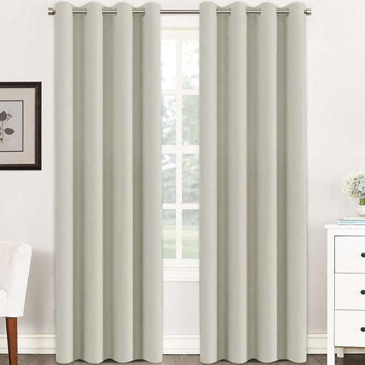 H.VERSAILTEX Room Darkening Curtains for Living Room Light Reducing Thermal Insulated Window Treatment Panels/Drapes Grommet Top 2 Panels (Pale Oak - 52 x 96 Inches)-HomvellaHome