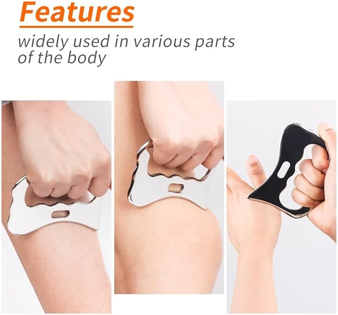 Guasha Massage Tool, Grade Stainless Steel Scraping Tool for Soft Tissue Upgrade Physical Therapy Stuff,Used for Back, Legs, Arms,Neck,Shoulder, Gua sha Tool-HomvellaHome