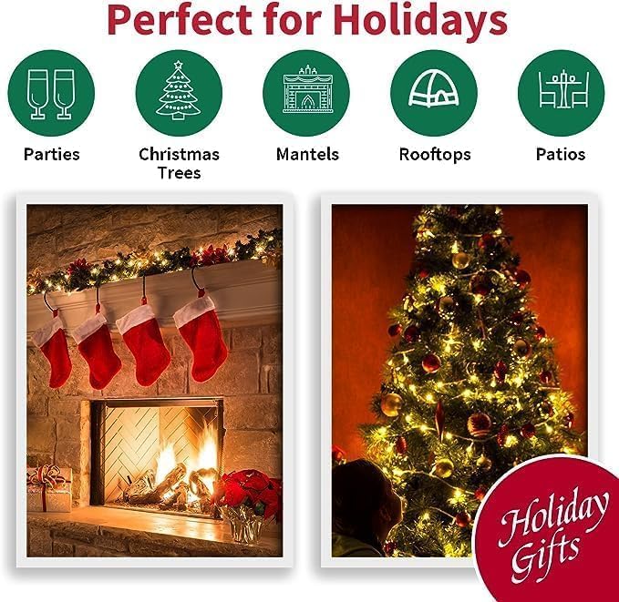 150 Count Warm White- String Lights - LED Christmas Lights, Mini led Lights for Indoor Outdoor Home Holiday Party Wedding Independence Day Decoration-HomvellaHome