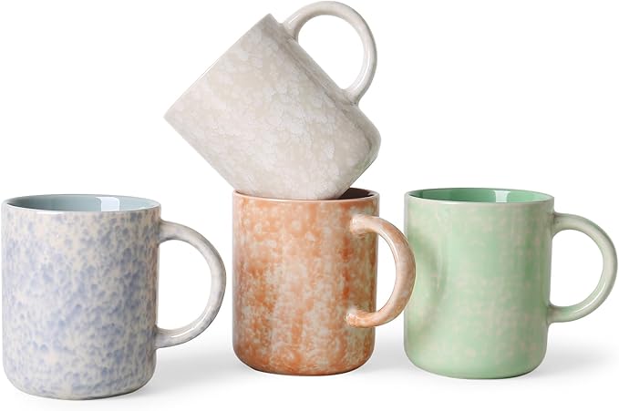 17 OZ Coffee Mugs Set of 4, Ceramic Modern Coffee Mugs Set with handle for Tea/Latte/Milk/Cocoa.-HomvellaHome