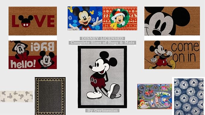 Gertmenian Disney Mouse Doormat Rug Front Door Coir Mat Indoor Outdoor Entryway Carpet, 2-Pack 20x34, Retro Mickey Home/Welcome-HomvellaHome