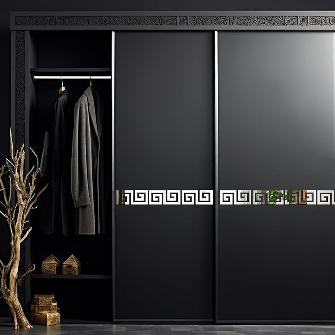 15 Pcs DIY Geometric Shape Acrylic Decorative Mirror Stickers Removable Adhesive Wall Mirror Décor for Living Room Home Background (Silver，3.15 * 7.87inches)-HomvellaHome