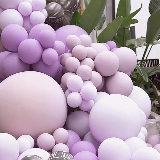 130pcs Lilac Purple Balloons Different Sizes 18" 12" 10" 5" Faded Purple Latex Balloon Garland Arch Kit for Birthday Baby Shower Graduation Wedding Gender Reveal Party Decorations-HomvellaHome