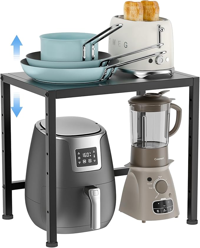 17.3 Inches Metal Storage Shelves,150LBS Heavy Duty Shelving Units and Storage For Small Appliance,Adjustable Utility Storage and Organization Shelf Rack For Kitchen Cabinet Closet Under Sink Pantry-HomvellaHome