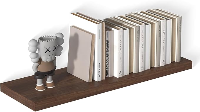 12 Inch Deep Floating Shelves for Wall 1 Pack Floating Shelves Large Storage Space Wall Mount Shelf for Living Room Kitchen Bathroom 36" W x 12" D x 1.2" H Walnut-HomvellaHome