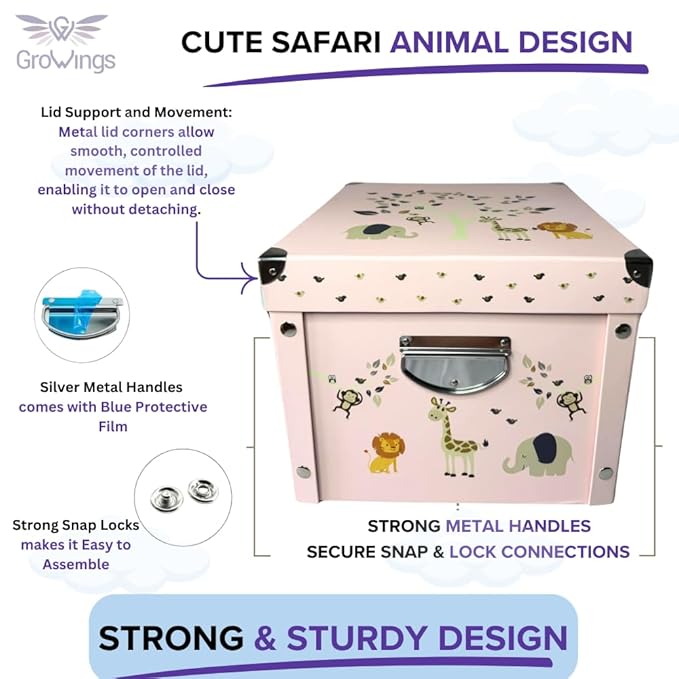 GroWings Baby Keepsake Box - Large Memory Storage for Newborns, Suitable for Boys and Girls, Strong, Durable, and Collapsible Gifts-HomvellaHome