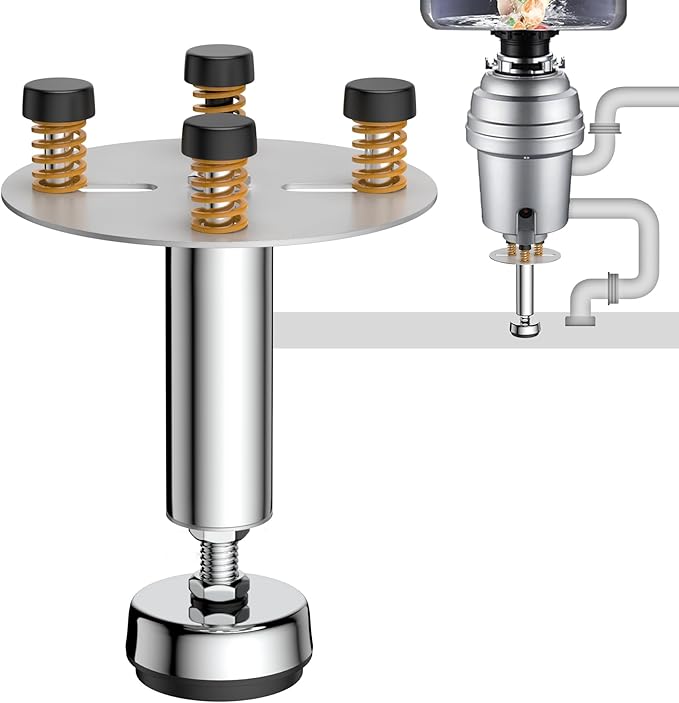 Garbage Disposal Support, Adjustable Spring Shock Absorber Bracket (5.91-7.87 inches), Holds Up tp 440lbs, Stainless Steel Noise Reduction Installation Kit-HomvellaHome