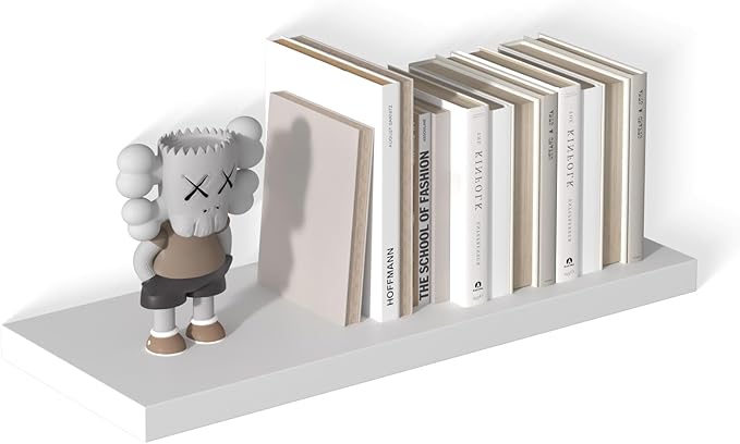 12 Inch Deep Floating Shelves for Wall 1 Pack White Floating Shelves Large Storage Space Wall Mount Shelf for Living Room Kitchen Bathroom 30" W x 12" D x 1.2" H White-HomvellaHome