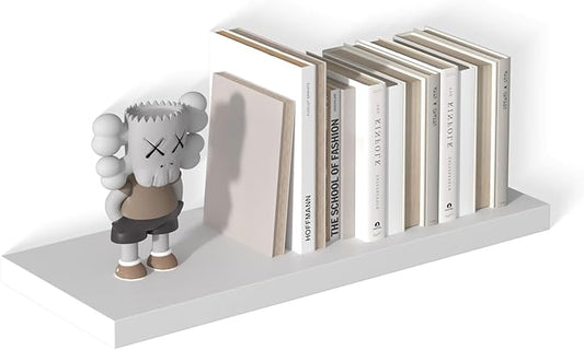 12 Inch Deep Floating Shelves for Wall 1 Pack White Floating Shelves Large Storage Space Wall Mount Shelf for Living Room Kitchen Bathroom 30" W x 12" D x 1.2" H White-HomvellaHome