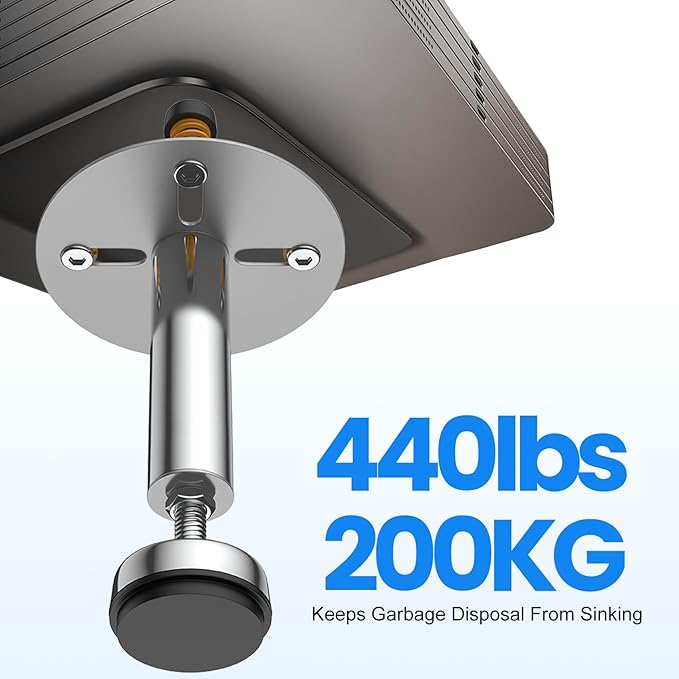 Garbage Disposal Support, Adjustable Spring Shock Absorber Bracket (7.48-10.62 inch (19-27cm)), Holds Up tp 440lbs, Stainless Steel Noise Reduction Installation Kit-HomvellaHome