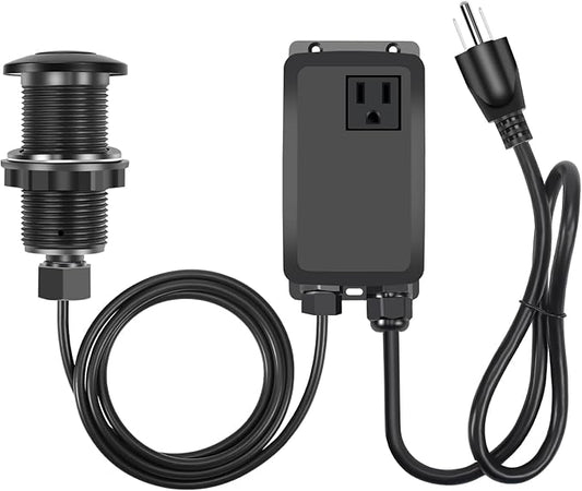 Garbage Disposal Air Switch Kit, Garbage Disposal Button, Sink Top Waste Disposer On/Off Switch, Matte Black (Stainless Steel Cover), UL Listed Air Switch Compatible with All Garbage Disposals-HomvellaHome