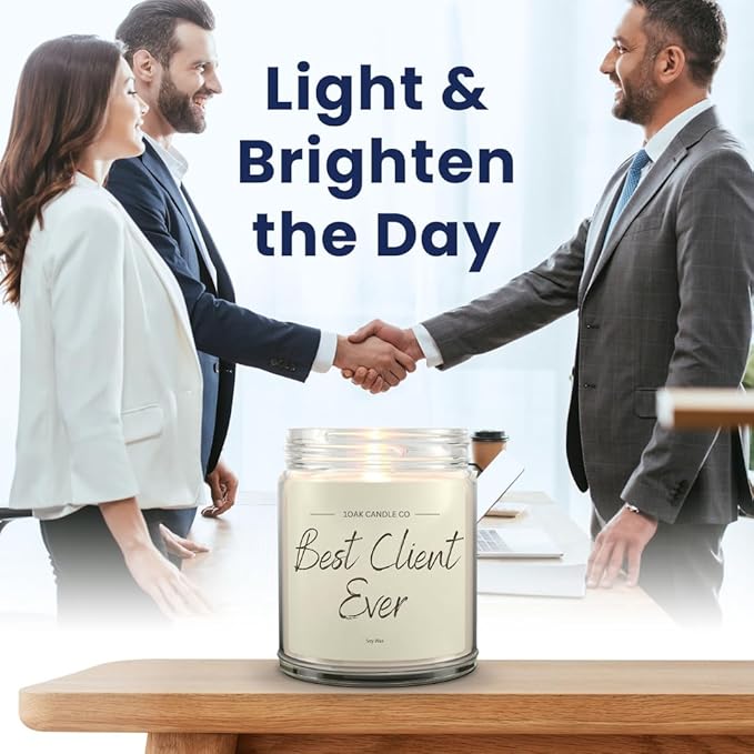 1OAK Vanilla Scented Candles - Appreciation Gifts for Clients - Client Candle - Thank You Client Gifts for Corporate Women, Men, Hairdresser, Lawyer, Realtor, Real Estate Agent, Paralegal, Attorneys-HomvellaHome