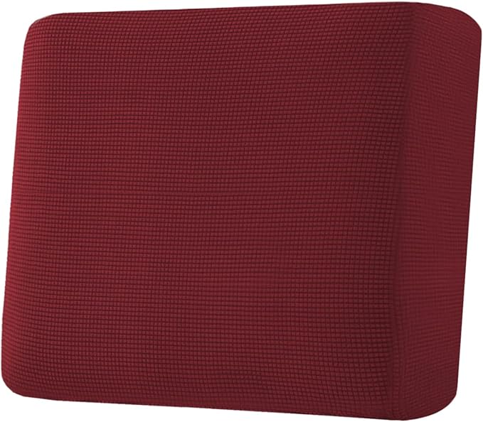 H.VERSAILTEX Super Stretch Individual Seat Cushion Covers Sofa Covers Couch Cushion Covers Slipcover Sets Thick Jacquard Textured Twill Fabric (1 Piece Chair Cushion Cover, Burgundy Red)-HomvellaHome