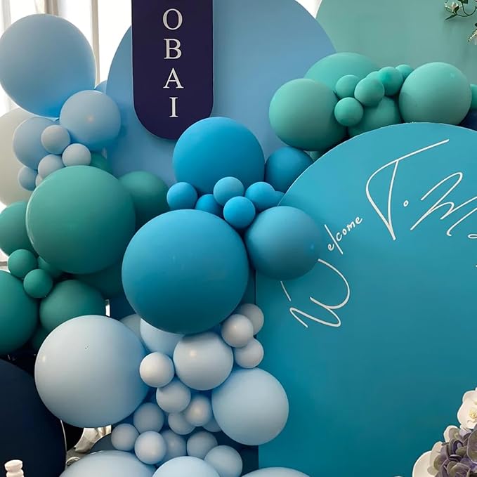 130pcs Peacock Blue Balloons Different Sizes 18" 12" 10" 5" Teal Blue Latex Balloon Garland Arch Kit for Birthday Baby Shower Graduation Wedding Gender Reveal Anniversary Party Decorations-HomvellaHome
