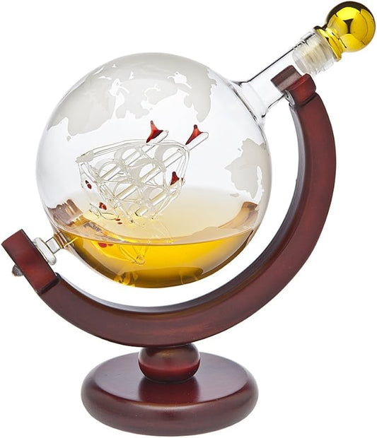 Godinger Whiskey Decanter Globe - for Liquor, Scotch, Bourbon, Vodka or Wine, Gifts for Men Dad - 850ml-HomvellaHome