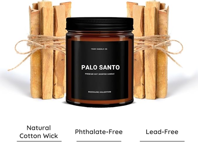 1OAK Scented Candles for Men - Palo Santo Candle - Mens Candles for Home - Masculine Candle - Long Burning Premium - Soy Wax (7oz.)-HomvellaHome
