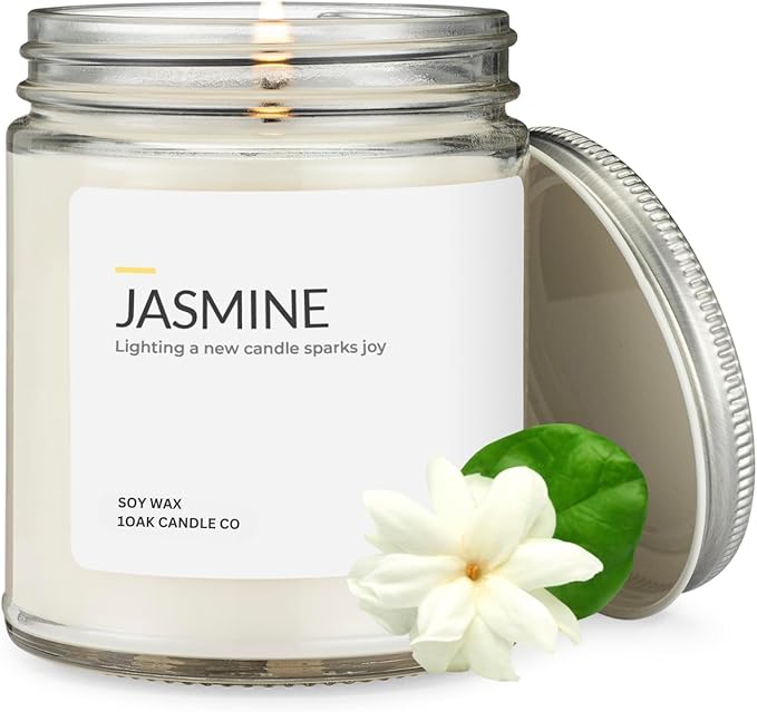 1OAK Jasmine Candle - Soy Wax Scented Candles (Jasmine) - Soy Candles for Home Scented - Long Burning Premium - Hand-Poured (7oz.)-HomvellaHome