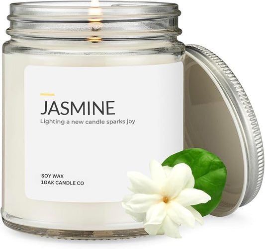 1OAK Jasmine Candle - Soy Wax Scented Candles (Jasmine) - Soy Candles for Home Scented - Long Burning Premium - Hand-Poured (7oz.)-HomvellaHome