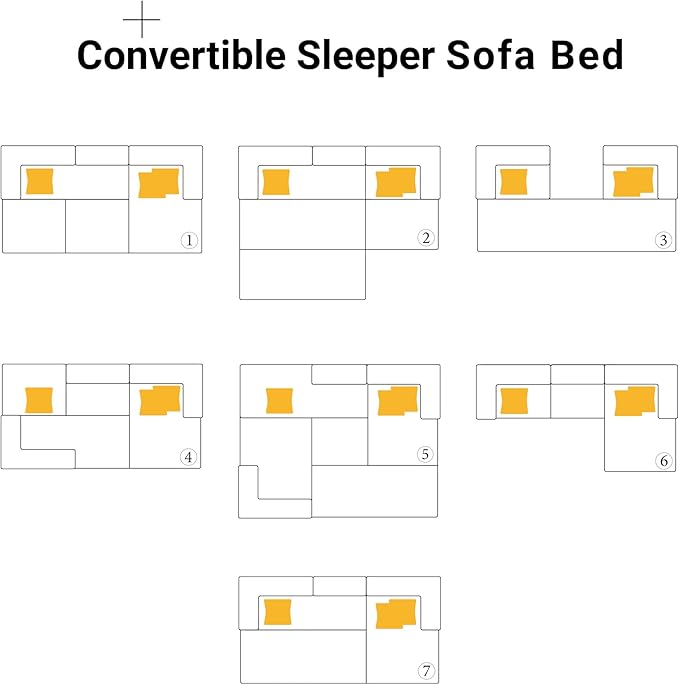 108" Oversized Convertible Sleeper Sofa Bed, Corduroy L Shape Sectional Couch, Folding Sofa Bed with Side Pocket, Modern Cloud Floor Mattress Couch, Modular Sofa for Living Room, Yellow-HomvellaHome