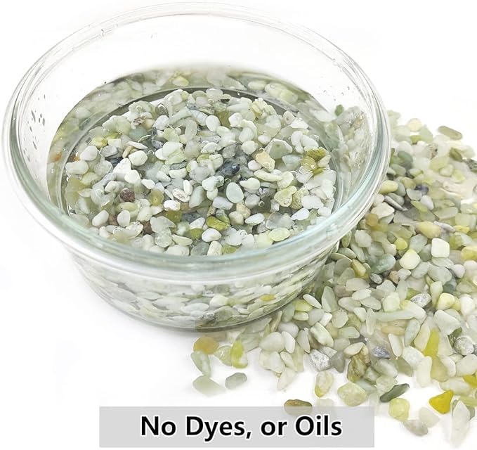 10LB Succulent and Cactus Pebbles, 1/5 Inch Jade Natural Decorative Polished Stones, River Rocks for Plants, Vases and Outdoor Gardening,Green-HomvellaHome