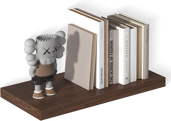 12 Inch Deep Floating Shelves for Wall 1 Pack Floating Shelves Large Storage Space Wall Mount Shelf for Living Room Kitchen Bathroom 24" W x 12" D x 1.2" H Walnut-HomvellaHome