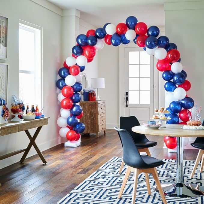 130pcs Red White Blue Balloons Different Sizes 18" 12" 10" 5" Party Latex Balloons for Birthday Graduation 4th of July Independence Day Anniversary New Year Holiday Party Decorations-HomvellaHome
