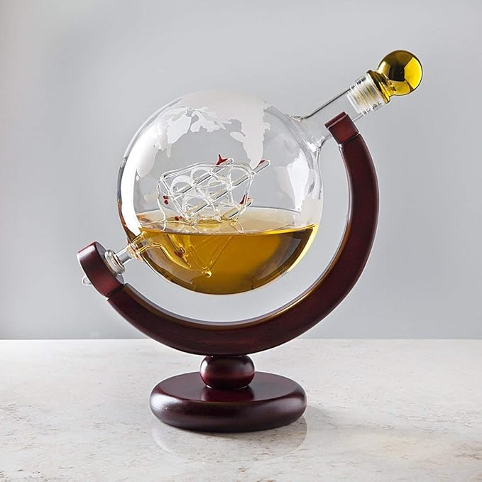 Godinger Whiskey Decanter Globe - for Liquor, Scotch, Bourbon, Vodka or Wine, Gifts for Men Dad - 850ml-HomvellaHome