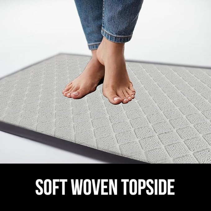 GORILLA GRIP 100% Waterproof All-Season WeatherMax Doormat US Designed Natural Rubber, Stain and Fade Resistant, Low Profile Indoor Outdoor Door Mats, Easy Clean Patio Mat, 17x29, Light Gray-HomvellaHome