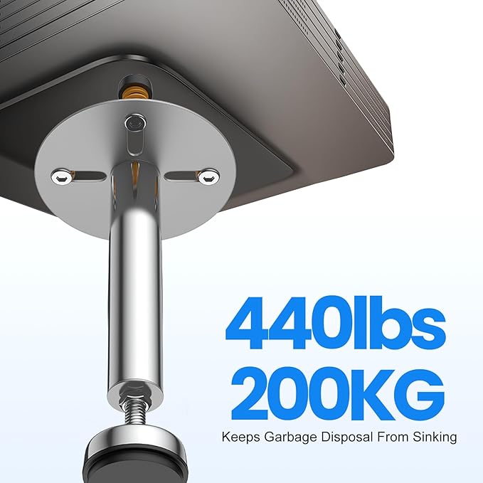 Garbage Disposal Support, Adjustable Spring Shock Absorber Bracket (11.02-14.56inch (28-37cm)), Holds Up tp 440lbs, Stainless Steel Noise Reduction Installation Kit-HomvellaHome