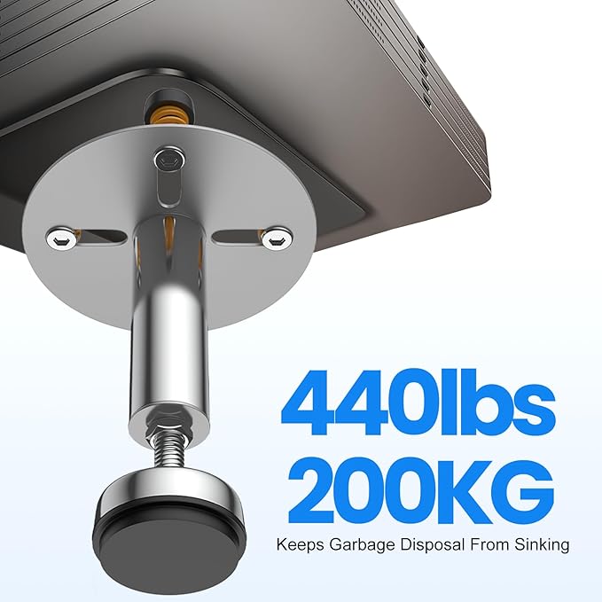 Garbage Disposal Support, Adjustable Spring Shock Absorber Bracket (5.91-7.87 inches), Holds Up tp 440lbs, Stainless Steel Noise Reduction Installation Kit-HomvellaHome