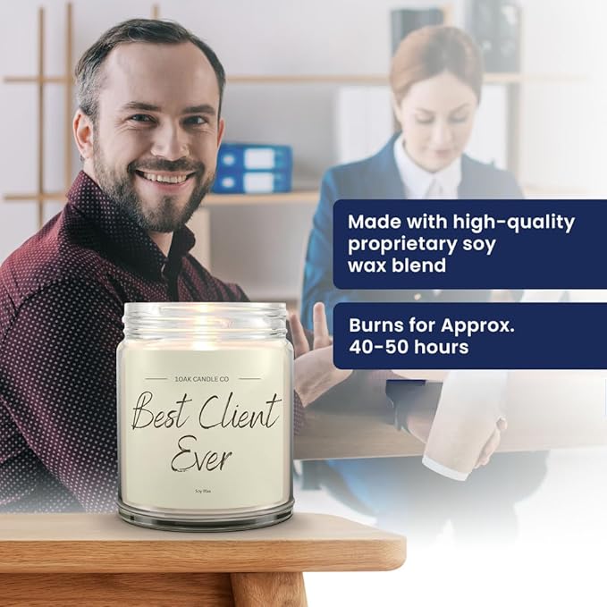 1OAK Vanilla Scented Candles - Appreciation Gifts for Clients - Client Candle - Thank You Client Gifts for Corporate Women, Men, Hairdresser, Lawyer, Realtor, Real Estate Agent, Paralegal, Attorneys-HomvellaHome